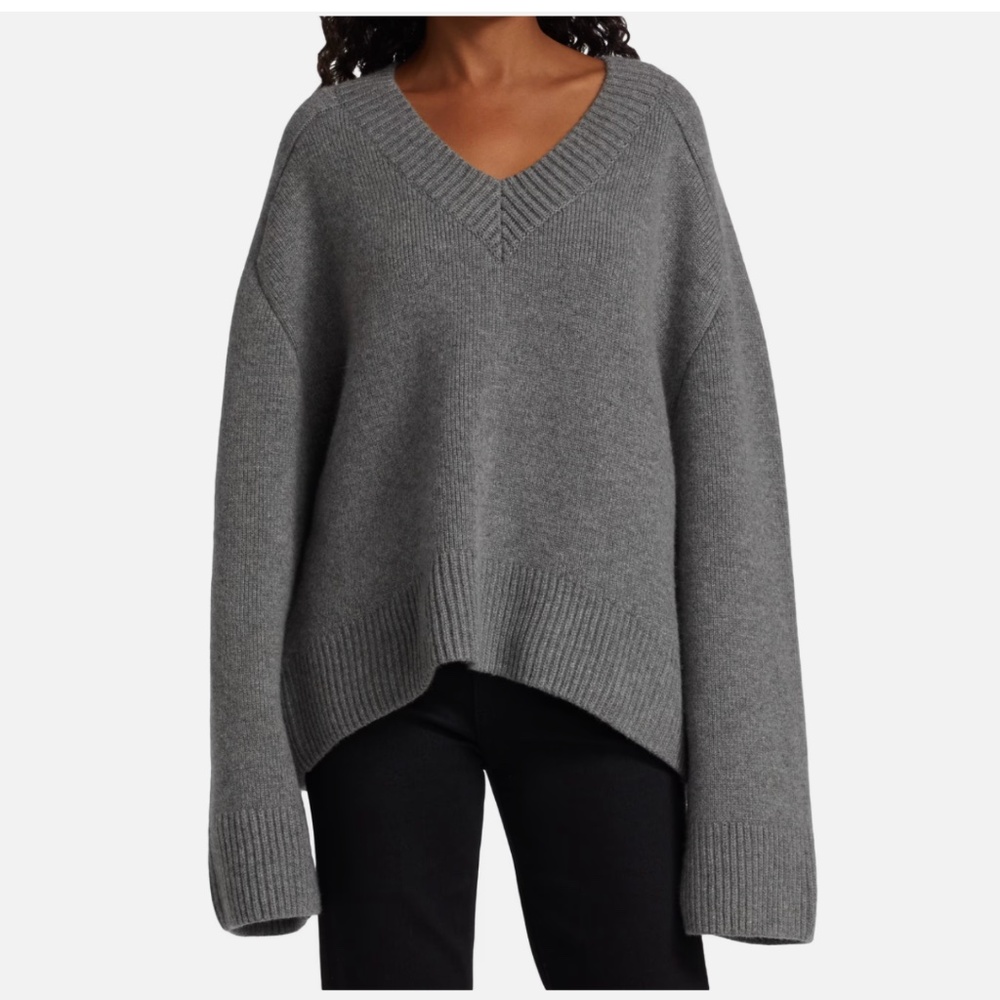Khaite Isabelle Stone Gray Cashmere Sweater Size XS Authentic NEW W. TAGS $1680